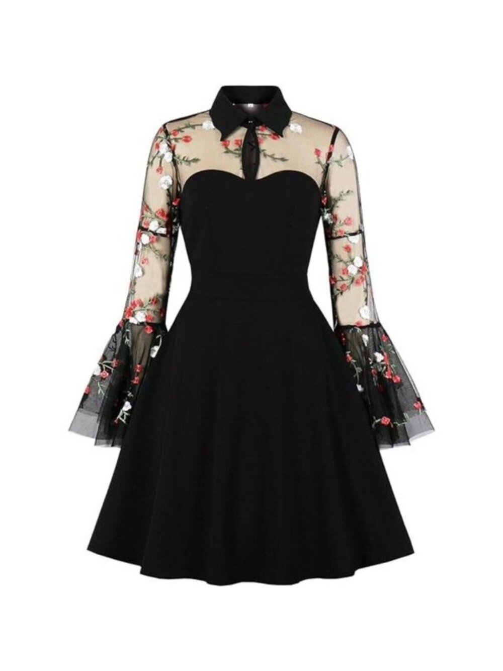 Women's Vintage Polka Dot 1950s Audrey Retro Rockabilly Dress Swing Dress
